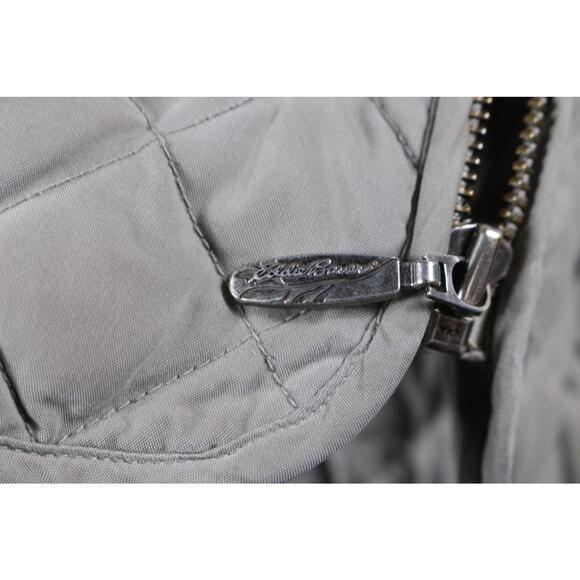 Eddie Bauer Goose Down Jacket Womens Brown Large Quilted Puffer 650 Fill Power - Picture 7 of 11